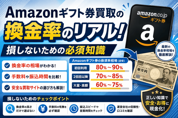Amazonギフト券買取の換金率のリアル！損しないための必須知識